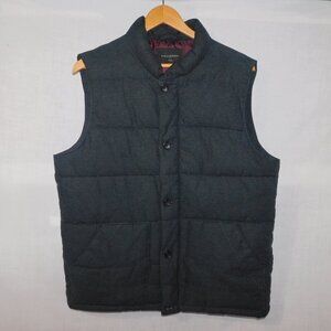 Banana Republic Charcoal Gray Quilted Puffer Vest Button Zip Front Mens L